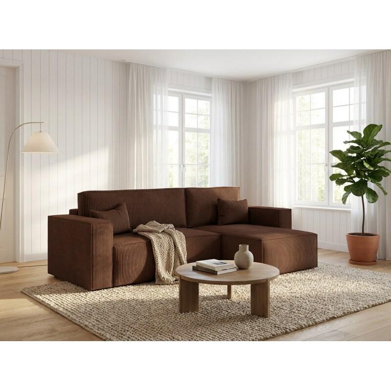 Vivabita Canapé d'angle convertible réversible en velours côtelé Charly - 3665367352871_0