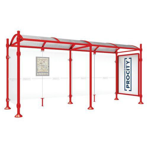 ABRI BUS PROVINCE 5 M VITRINE 1 BARD. LAT. AGORA ROUGE 3020 - PROCITY