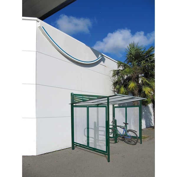 Abri vélo ouvert Convivial - extension avec toiture en polycarbonate alvéolaire traité anti-UV_0