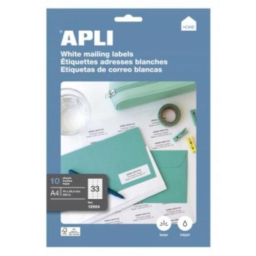 Apli 330 étiquettes blanches multi-usage, format 70 x 25,4 mm (10 feuilles A4 / cdt) - 8410782129240_0