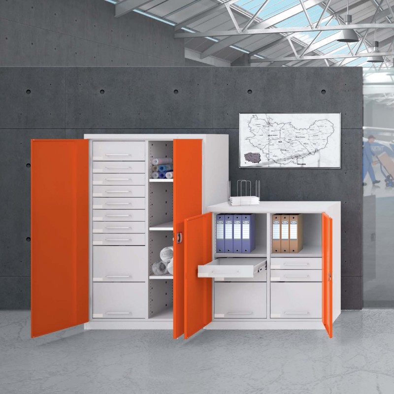 Armoire d'atelier SL - pour plans, dossiers, classeurs et fournitures - 21 versions disponibles_0