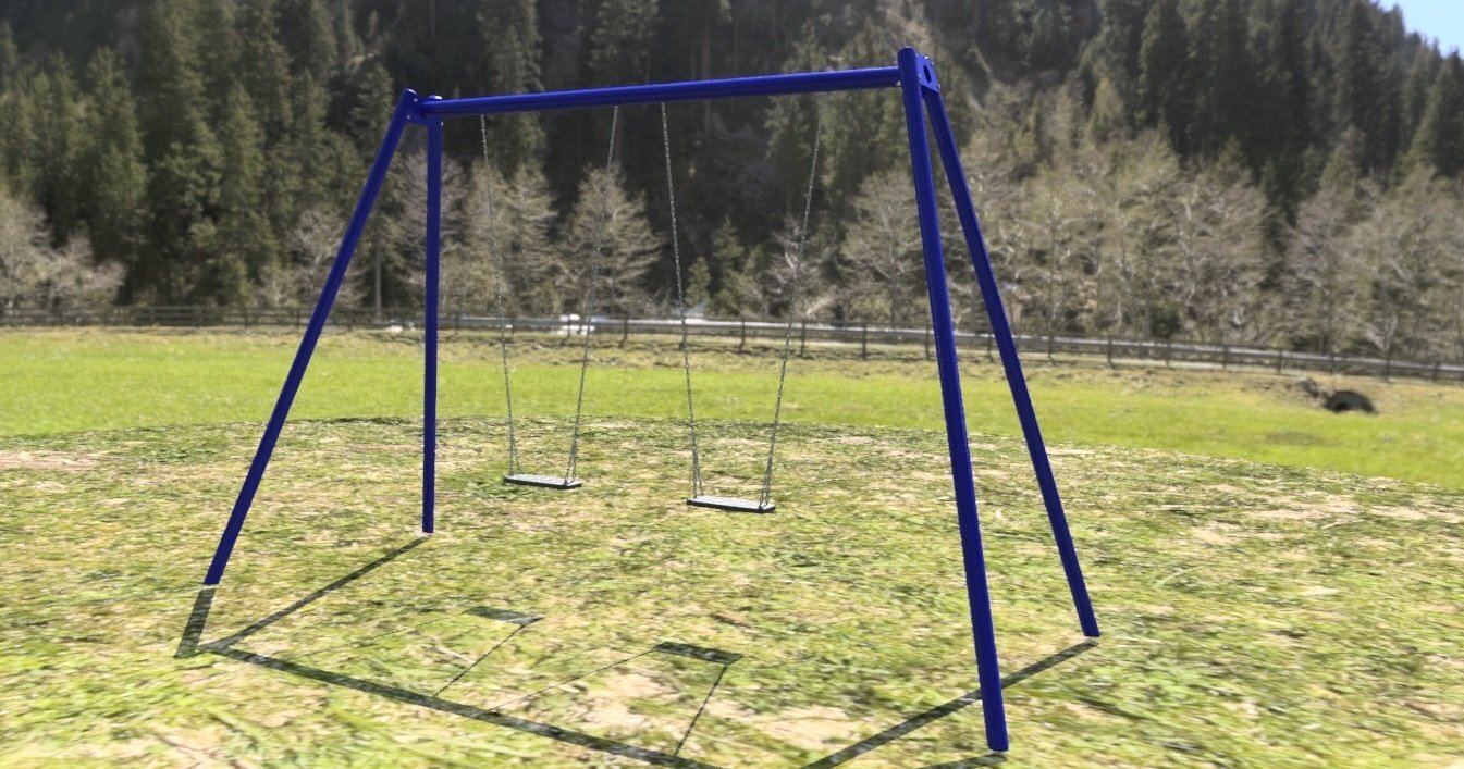 Balançoire double Aires de Jeux - Acier inoxydable ou peint - Conforme EN1176 - Référence BTBAL01_0