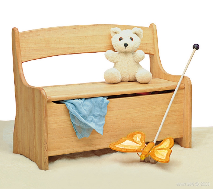 Grand coffre à jouets en bois et banc avec charnière à dégagement