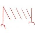 Barrière TP extensible - acier repliable - rouge et blanc - extensible jusqu'à 2,6m_0