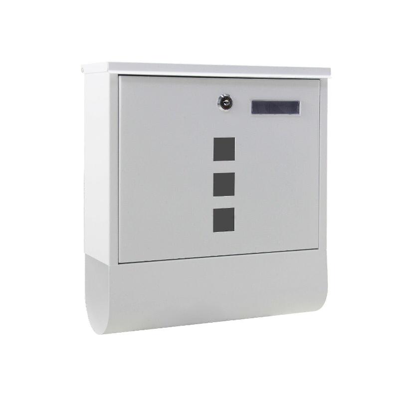 BOITE AUX LETTRES DESIGN AVEC PORTE-JOURNAUX POUR MONTAGE AU MUR COURRIER 30,5 X 9,6 X 33,5 CM BLANC 16_0000054_0