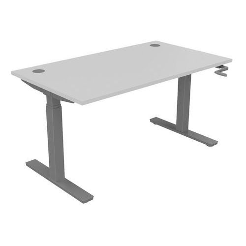 BUREAU HAUT.RÉGLABLE MANIVELLE EVO 140X80 CM GRIS/ALU - BURONOMIC