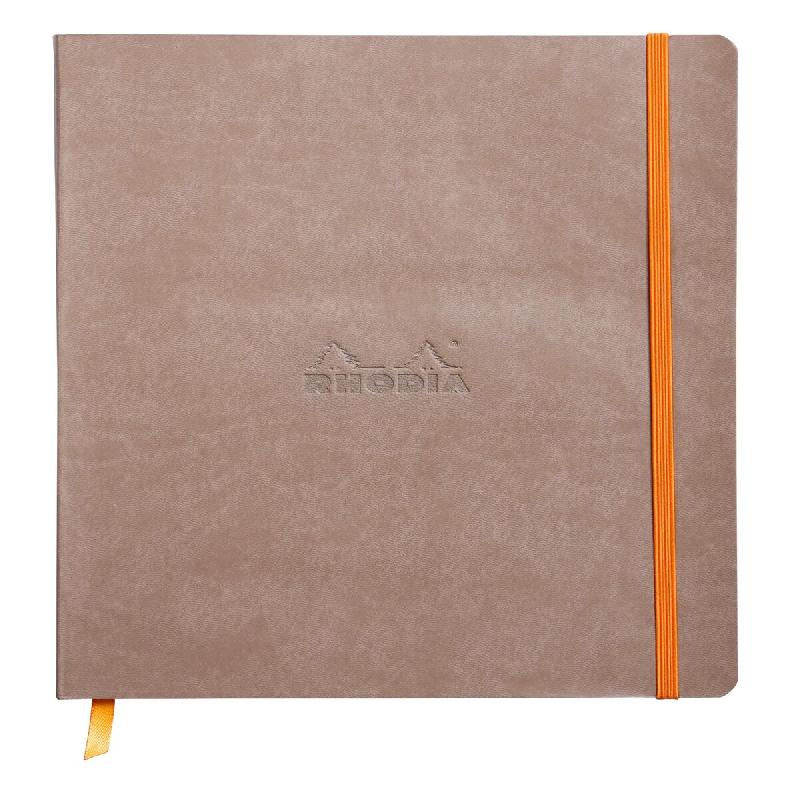 Cahier souple Rhodiarama taupe 190x250 / B5, 160p./80 feuilles ivoire 90 g/m², dot grid - beige 117554C_0