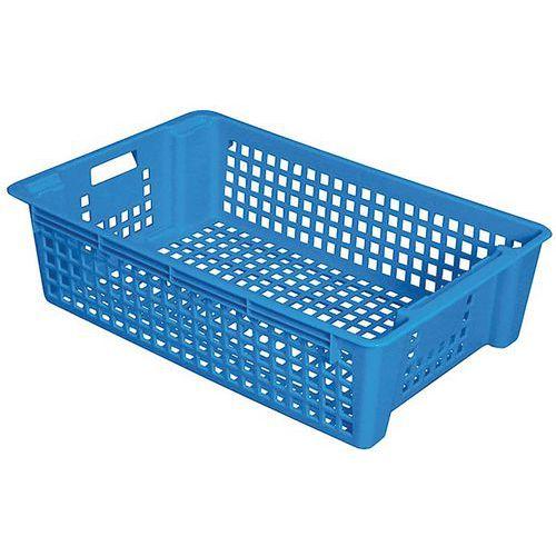 CAISSE EMPILABLE EMBOÎTABLE AJOURÉE 28 L - BLEU - GILAC