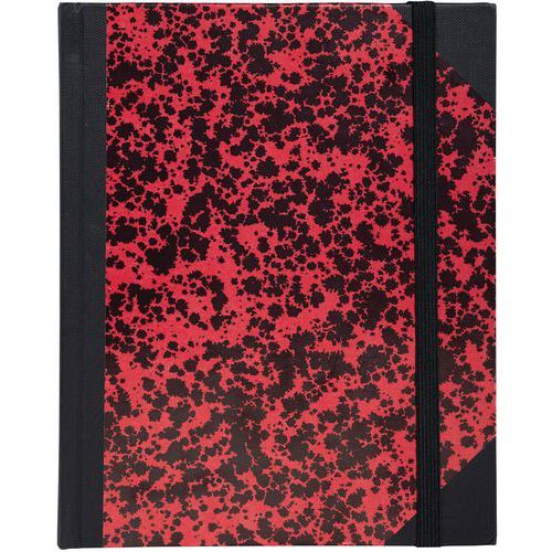 CARNET MARBRE 220X170 192 PAGES LIGNÉES - ROUGE - LE DAUPHIN