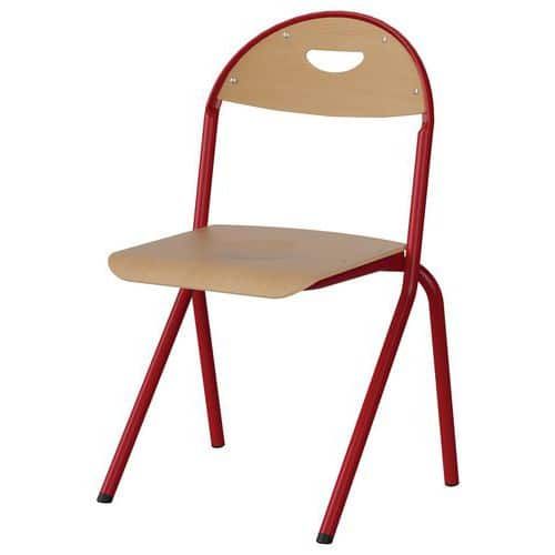 CHAISE MALIBU AST - T5 - ASS/DOS HÊTRE / ACIER ROUGE 3020 - MANUTAN EXPERT