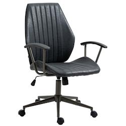 CLP Fauteuil de bureau Retro Nampa en Similicuir ajustable et pivotant Noir antique - noir polyester 318563_0