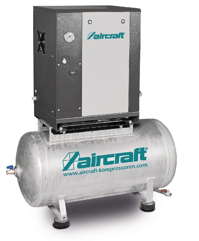 Compresseurs à vis avec cuve 200 litres débit d'air effectif 480 l/min 10 Bar 4 kW 400V Aircraft A-MICRO SE4.0-10-200_0