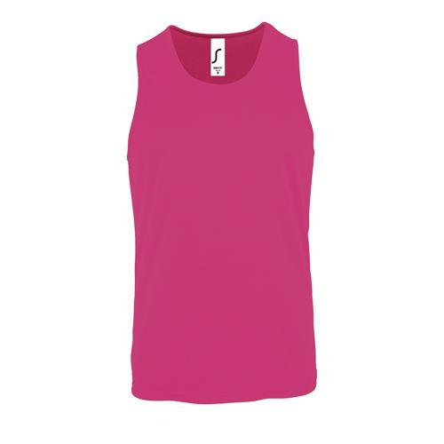DÉBARDEUR PERSONNALISABLE DE SPORT HOMME EN POLYESTER ROSE FLUO 2