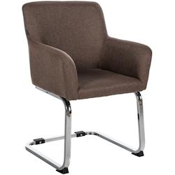Décoshop26 - Chaise de salle à manger fauteuil sans roulettes design moderne en tissu marron et cadre en acier inoxydable 10_0003795 - marron 300025_0