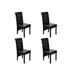 Décoshop26 - Lot de 4 chaises de salle à manger cuisine capitonné design classique marron synthétique CDS021702 - marron 3000016101538_0