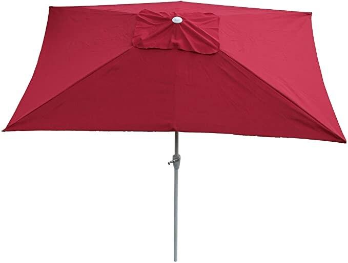 Décoshop26 - Parasol de jardin 2x3m rectangulaire inclinable polyester/aluminium 4,5kg bordeaux 04_0003891 - aluminium 3000535832692_0
