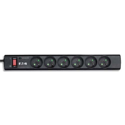 Eaton Parafoudre Protection Strip 6FR PS6F - 6 prises 2500W - 13500A - Norme IEC - Garantie 20 000€_0