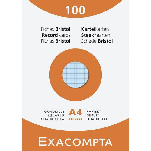 ÉTUI DE 100 FICHES QUADRILLÉES 210X297MM DE DIMENSION - EXACOMPTA