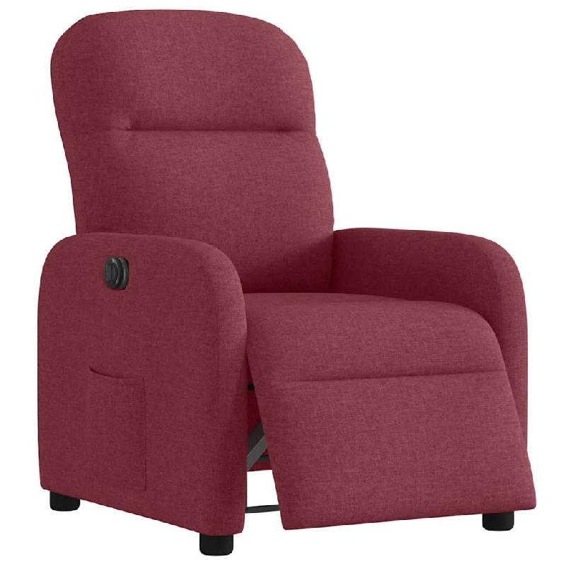 Fauteuil inclinable électrique Rouge bordeaux Tissu Modèle Hervella - 8721102959370_0