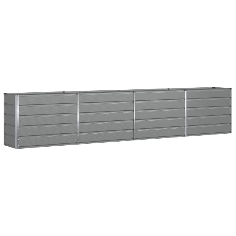 Helloshop26 - Jardinière industrielle pour jardin terrasse 480 x 50 x 45 cm en acier galvanisé gris clair 02_0059203 - gris acier 3000240999499_0