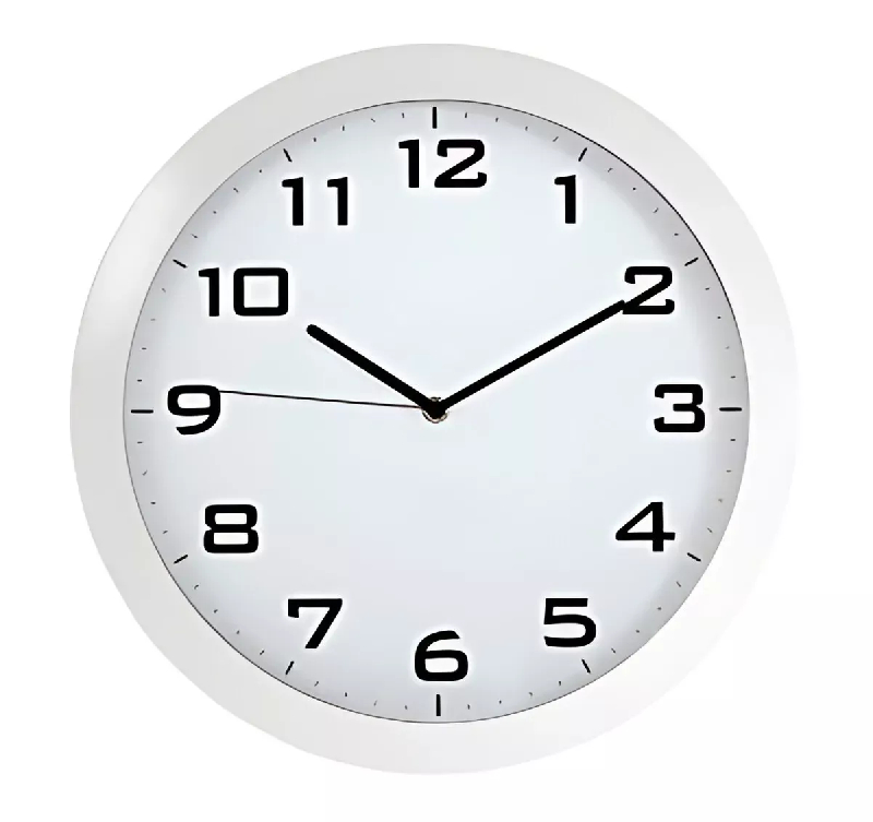 Horloge murale silencieuse blanche - Cadran ABS - Mécanisme quartz haute précision_0