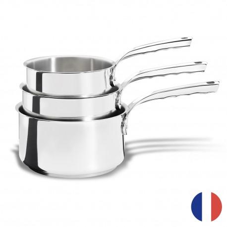 LOT DE 3 CASSEROLES PRO EN INOX MILADY DE BUYER_0
