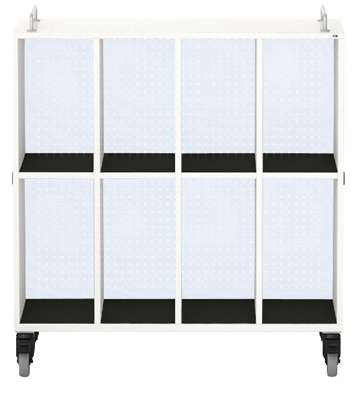 MEUBLE BAS SHIFT+ LANDSCAPE MÉLA POUR CARTABLES 8 CASES - BLANC - BLEU CLAIR - MANUTAN COLLECTIVITÉS