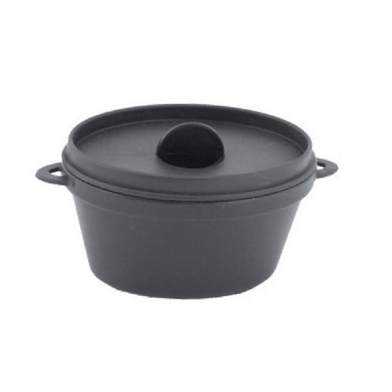 Mini cocotte noire micro-ondable avec couvercle 65cc 9,1x5,8x4,5cm - par 6_0