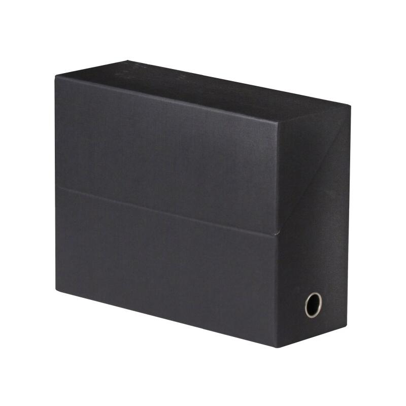 Oxford Lot de 5 Boîte de transfert Toilée 34x25,5, dos de 90, en carte, coloris noir - 3504920001200_0