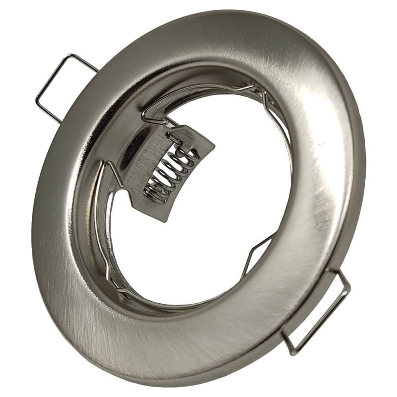 Pack de 2 collerettes fixes chromées pour GU10 - Anneau d'encastrement rond - Réf ANOFC_0