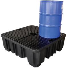 Palette de rétention 485 L - Polyéthylène (PEHD) avec caillebotis amovibles - Pour 4 fûts de 220 L_0