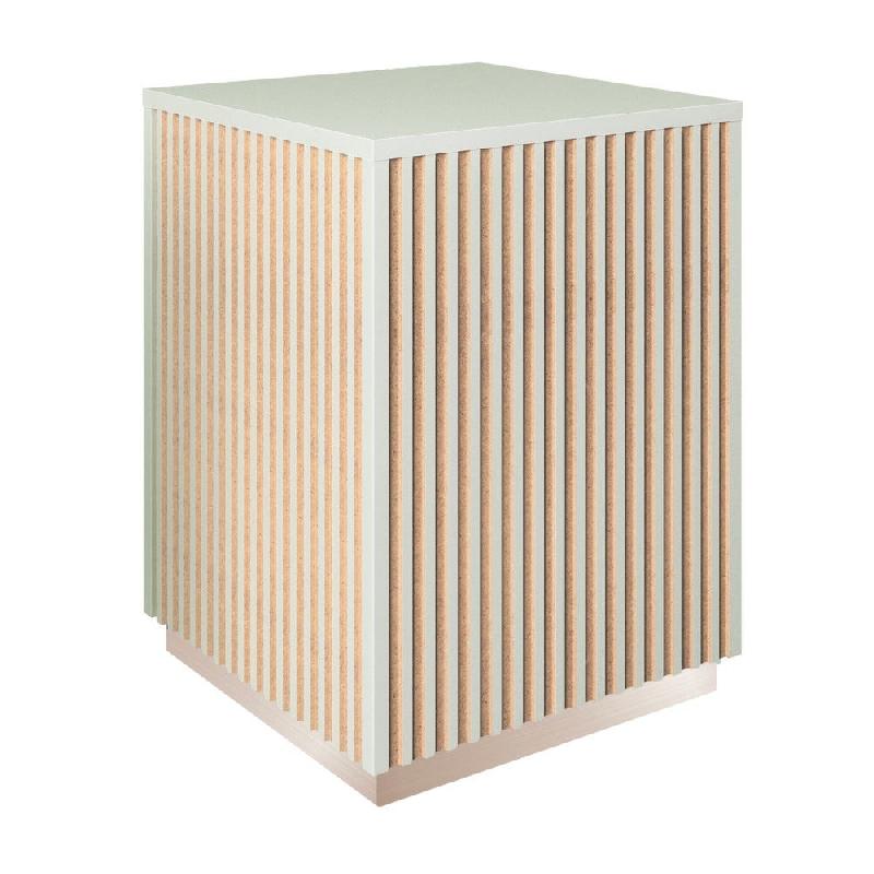 Podium haut Vertigo T01 MDF naturel et blanc mat 45x45x60cm_0