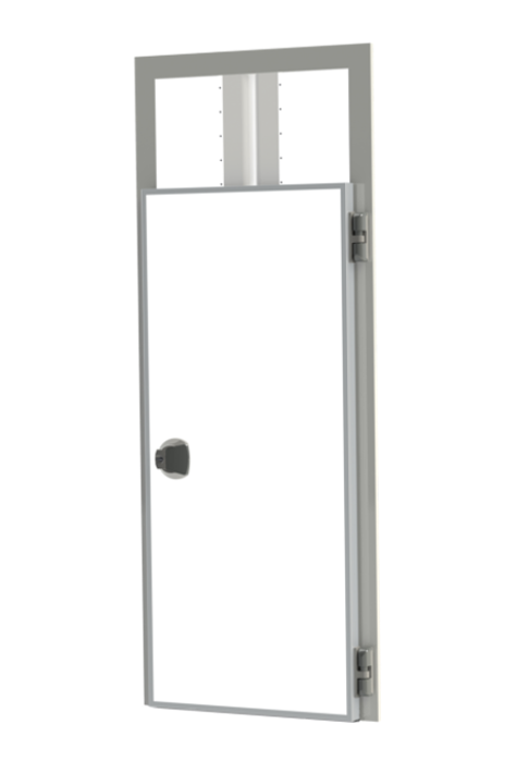 Porte de réfrigérateur industriel sur charnière pour température positive avec passage guidovia (installation intérieure) - châssis plat_0