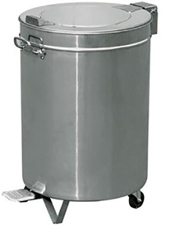 Poubelle inox à pédale - 60 à 95 litres - avec roulettes pour cuisines professionnelles_0
