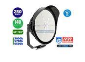 Projecteur de stade Série ROUND - 250 Watts - 35 000 Lumens - IP65 - Angle 60°/90° - Transformateur Meanwell - Garantie 5 ans_0