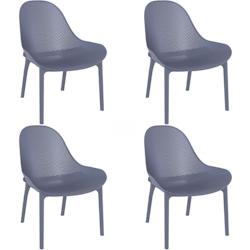Resol garbar SKY Fauteuil Intérieur, Extérieur Set 4 Gris Foncé - gris plastique 20134_0