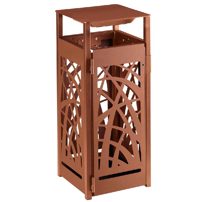 ROSSIGNOL CORBEILLE A POSER OU A FIXER CYBEL - 110 L - SANS CENDRIER - EFFET CORTEN