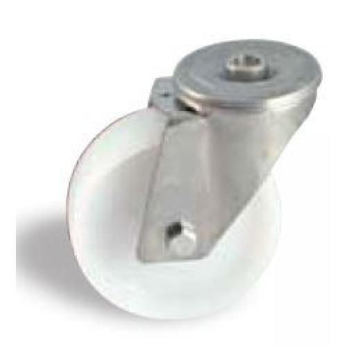 ROULETTE INOX PIVOTANTE À ŒIL 160 MM- CHARGE 300 KG - ALÉSAGE LISSE AVL