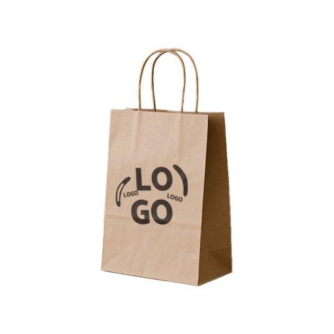 SAC KRAFT ANSES TORSADÉES PUBLICITAIRE L 25 CM - MARQUAGE 1 COULEUR