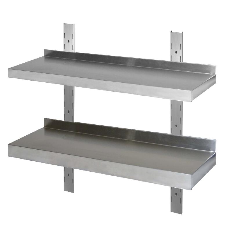 Skyrainbow Tablette murale en acier inoxydable renforcée, 2 étagères, 120x30 - THWBS2R123S_0