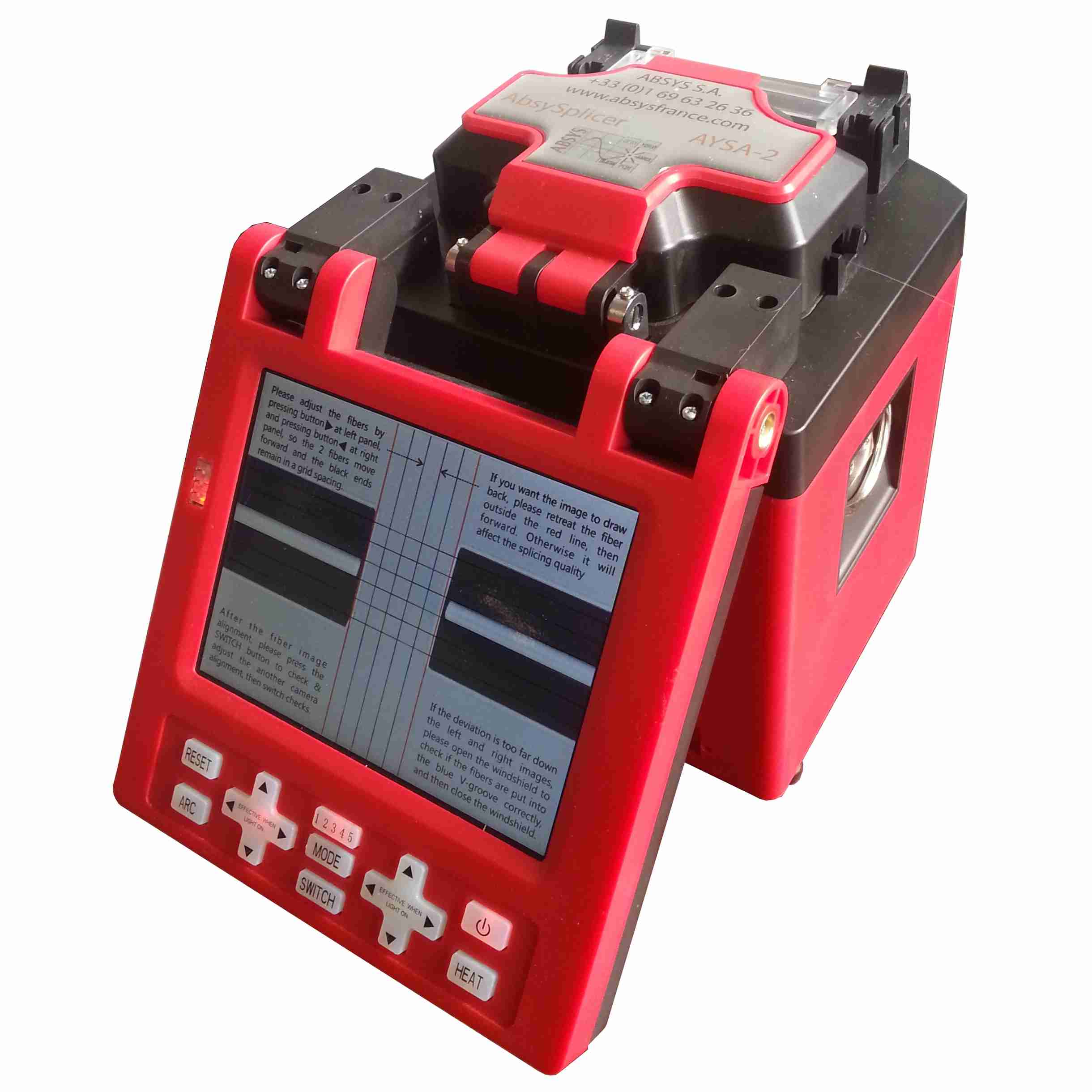 Soudeuse fibre optique manuelle AbsySplicer-AYAI-6 - alignement manuel, écran 5,6 pouces, 250x grossissement_0