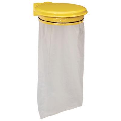 Support sac poubelle mural Rossignol jaune avec couvercle 110 L_0