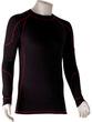 T-shirt chaud à manches longues - Tencel Modal, coton et Spandex - Noir avec surpiqûres rouges_0