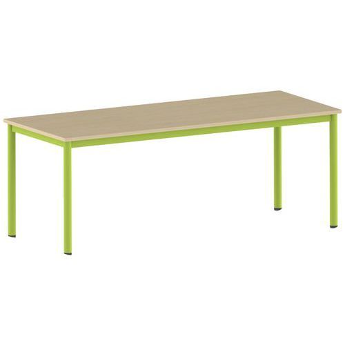 TABLE CARÉLIE 200 X 80 MOBILE T6 STRAT HÊTRE MIEL- VERT 1864 - MOBIDECOR