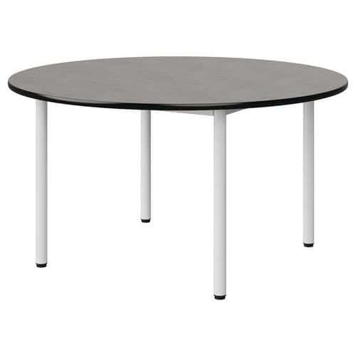 TABLE MALIBU Ø 120 T4 4P STRA ANTIB BÉTON F186/NOIR BLC 9016
