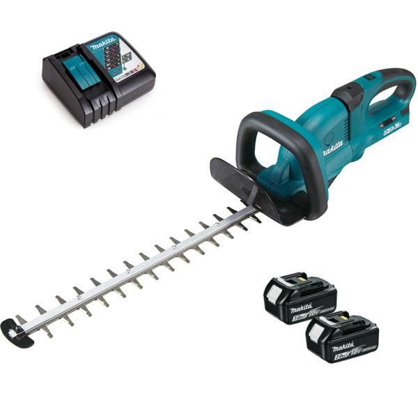 TAILLE-HAIE 36V MAKITA 55CM - 2X18V LI-ION - AVEC 2 BATTERIES + 1 CHARGEUR RAPIDE - DUH551Z-P