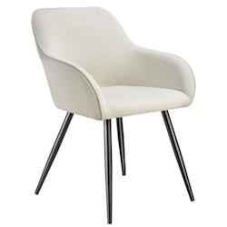 Tectake Chaise élégante aspect corde avec forme ergonomique crème/noir - 405402 - beige polyester 405402_0