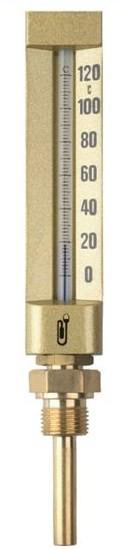 Thermometre vertical industriel droit plongeur 63mm 1/2 0-120°c hauteur 150_0