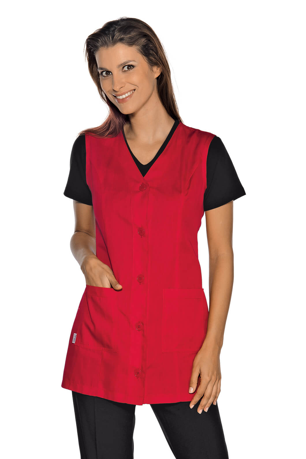 TUNIQUE MÉDICALE SANS MANCHES TROPEA ROUGE