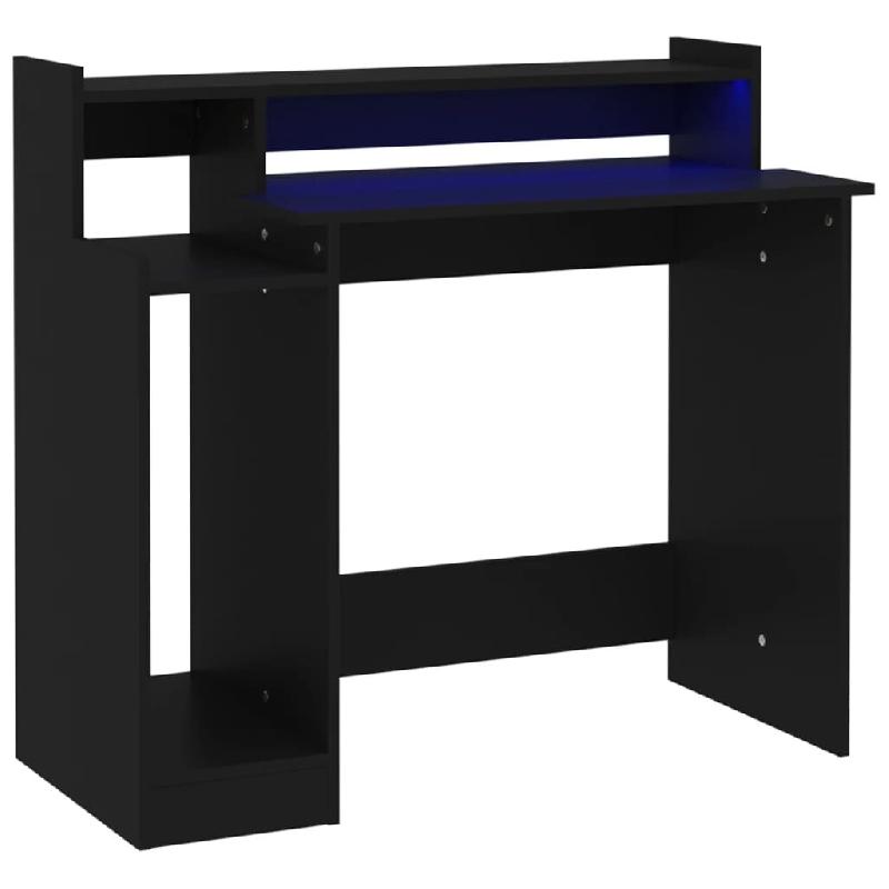 VidaXL Bureau avec lumières LED noir 97x45x90 cm bois d'ingénierie Modèle Lofty Élite - noir 805553_0